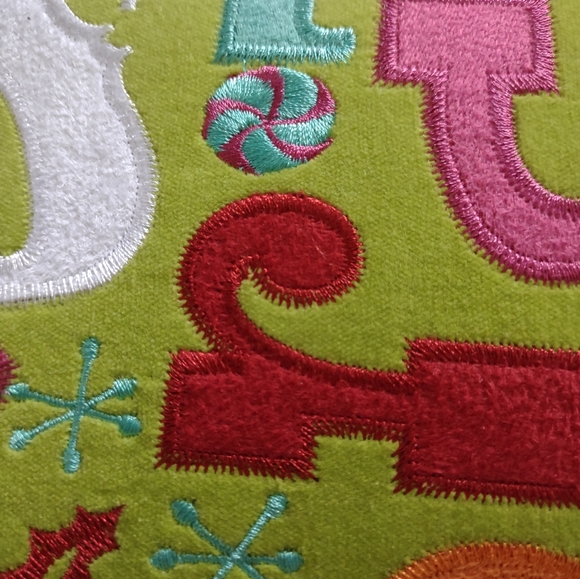 North Pole Christmas multi color holiday throw decor pillow - Picture 2 of 4